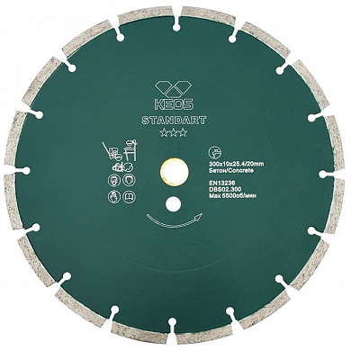Алмазный диск Keos Standart (бетон) Ø350 мм DBS02.350