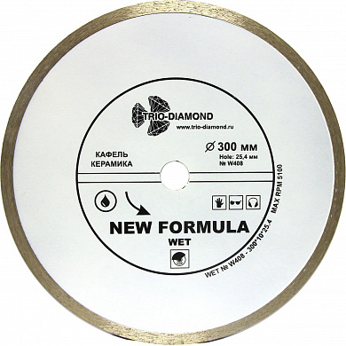 Алмазный диск Trio Diamond Сплошной (Wet) New Formula Ø300 мм W408